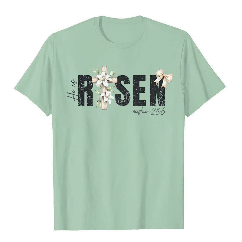 Maglietta a maniche corte "He is RISEN" Christianartworkshop - Verde chiaro - 2XL - image 7