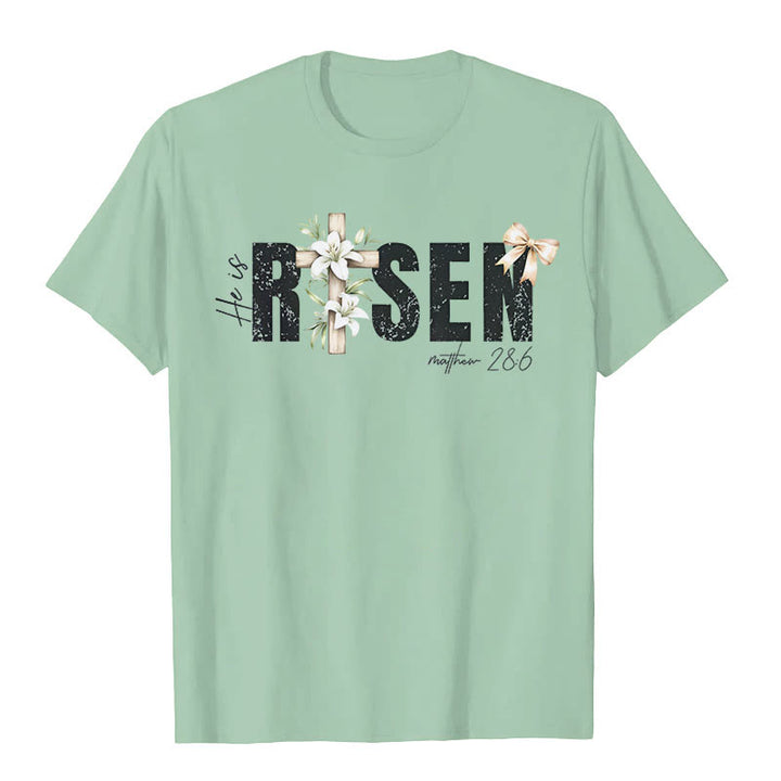 Maglietta a maniche corte "He is RISEN" Christianartworkshop - Verde chiaro - 2XL - image 7