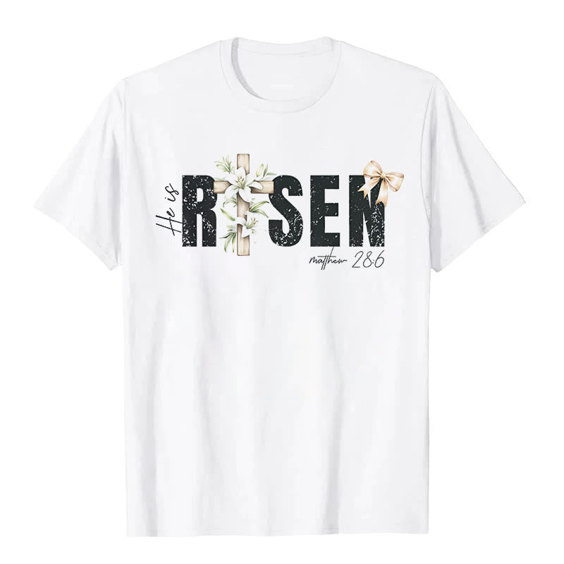 Maglietta a maniche corte "He is RISEN" Christianartworkshop - Bianco - 2XL - image 0
