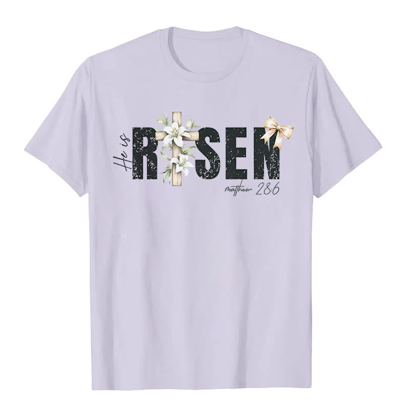Maglietta a maniche corte "He is RISEN" Christianartworkshop - Viola - 2XL - image 9
