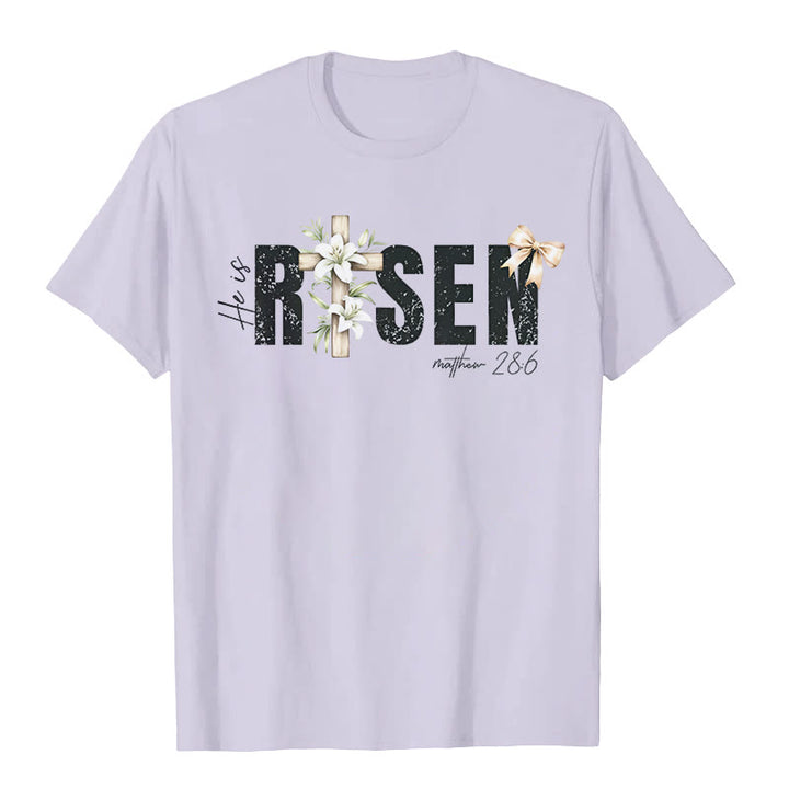 Maglietta a maniche corte "He is RISEN" Christianartworkshop - Viola - 2XL - image 9