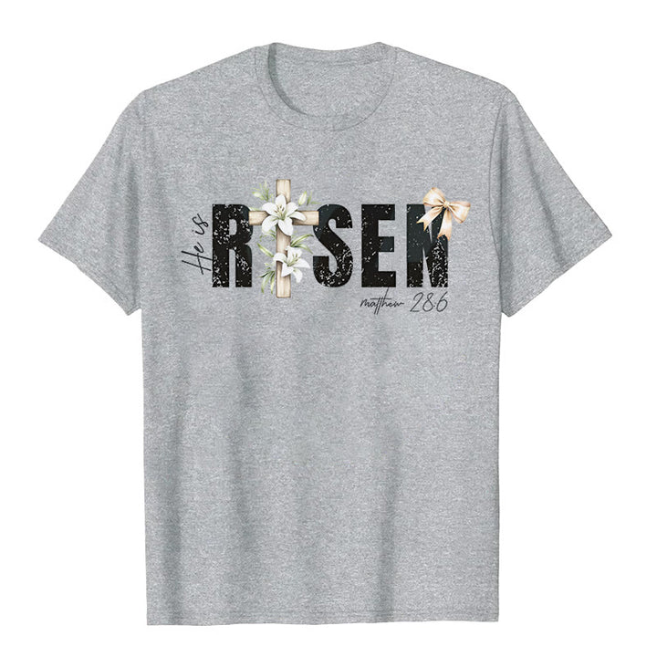 Maglietta a maniche corte "He is RISEN" Christianartworkshop - Grigio - 2XL - image 10