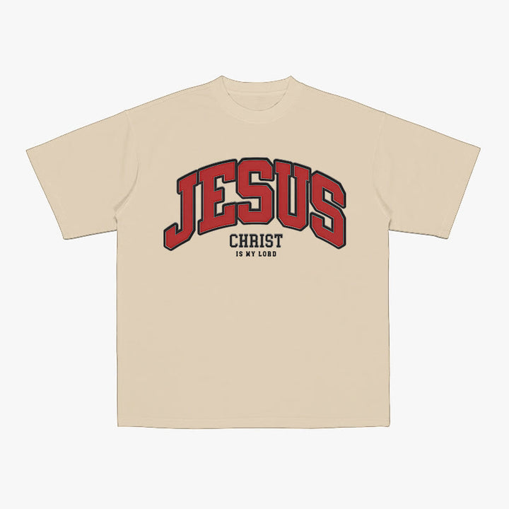 Maglietta cristiana "Gesù Cristo è il mio Signore" Christianartworkshop - Beige - 2XL - image 7