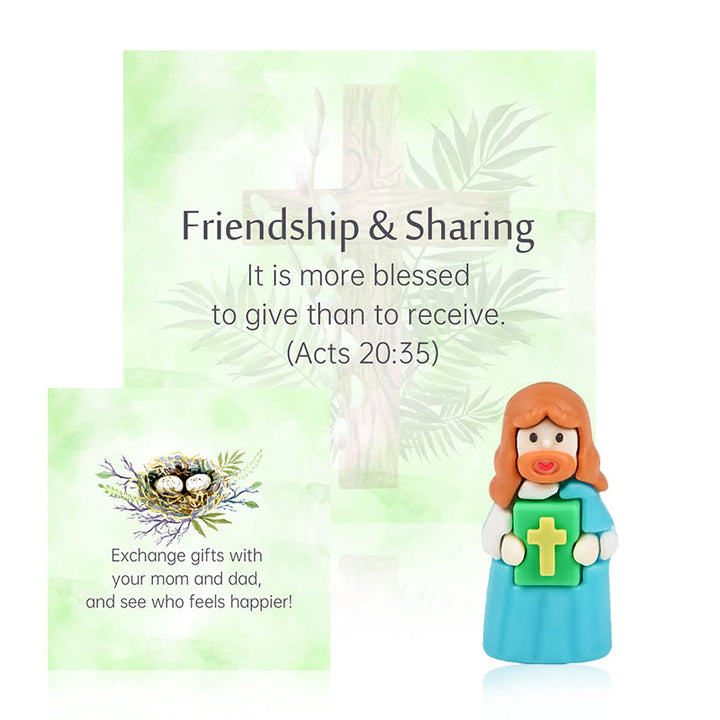 Christianartworkshop 5/10/20/30 pezzi di carte con versetti della Bibbia con mini statuette di Gesù e domande interattive: ispira e istruisci - image 4