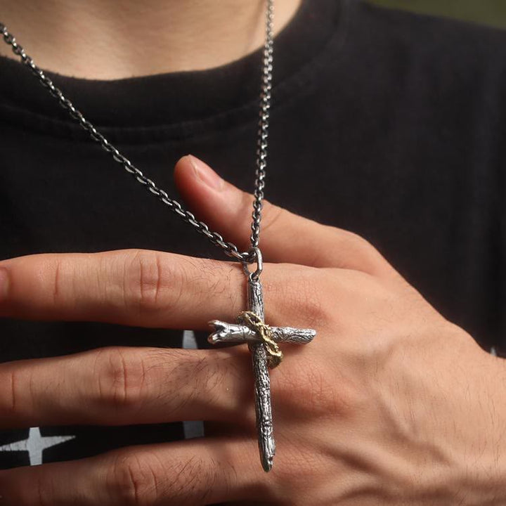 Collana con croce di spine in argento sterling 925 Christianartworkshop : un simbolo di fede - image 1