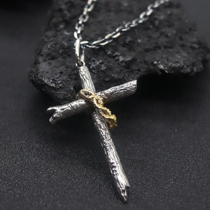 Collana con croce di spine in argento sterling 925 Christianartworkshop : un simbolo di fede - Argento Sterling 925 - image 0
