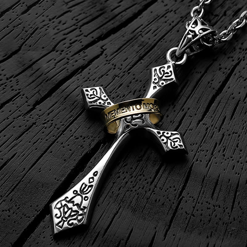Collana moderna e minimalista con crocifisso in argento sterling 925 di Christianartworkshop : un simbolo di talismano oscuro - Argento Sterling 925 - image 0