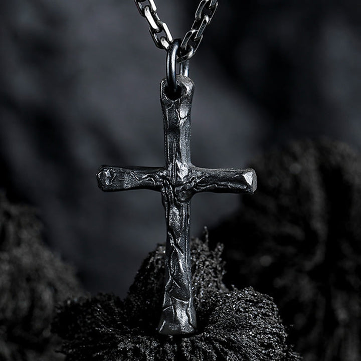 Collana con croce in stile scuro in argento sterling 925 Christianartworkshop : un simbolo di fede - Argento Sterling 925 - image 0