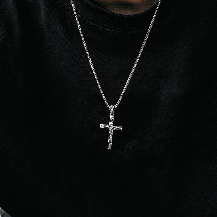 Collana con croce in argento sterling 925 e zirconi bicolori Christianartworkshop : simbolo di eleganza e grazia divina - image 1