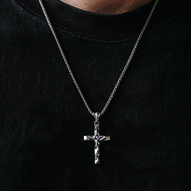 Collana con croce in argento sterling 925 e zirconi bicolori Christianartworkshop : simbolo di eleganza e grazia divina - image 3
