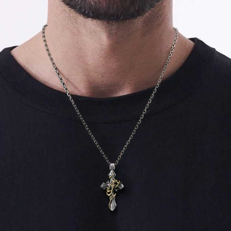 Collana con crocifisso a forma di vite in argento sterling 925, 2 stili, Christianartworkshop : libera la tua personalità oscura - image 3