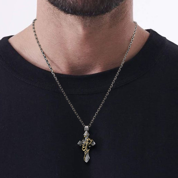 Collana con crocifisso a forma di vite in argento sterling 925, 2 stili, Christianartworkshop : libera la tua personalità oscura - image 3