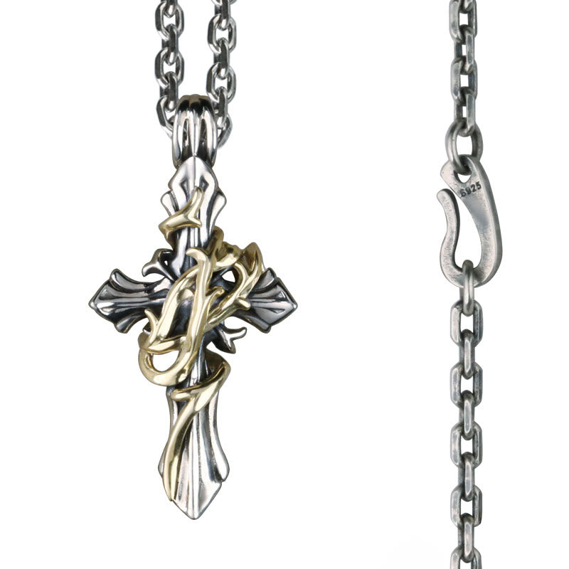 Collana con crocifisso a forma di vite in argento sterling 925, 2 stili, Christianartworkshop : libera la tua personalità oscura - image 4