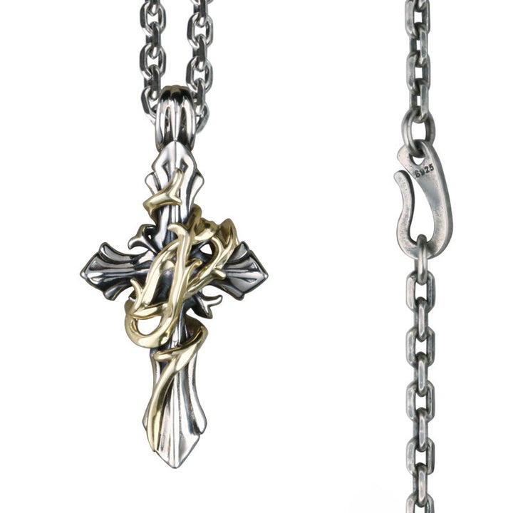 Collana con crocifisso a forma di vite in argento sterling 925, 2 stili, Christianartworkshop : libera la tua personalità oscura - image 4