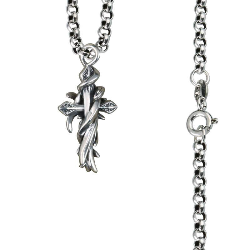 Collana con crocifisso a forma di vite in argento sterling 925, 2 stili, Christianartworkshop : libera la tua personalità oscura - Argento - image 6