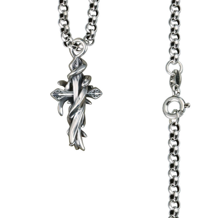 Collana con crocifisso a forma di vite in argento sterling 925, 2 stili, Christianartworkshop : libera la tua personalità oscura - Argento - image 6