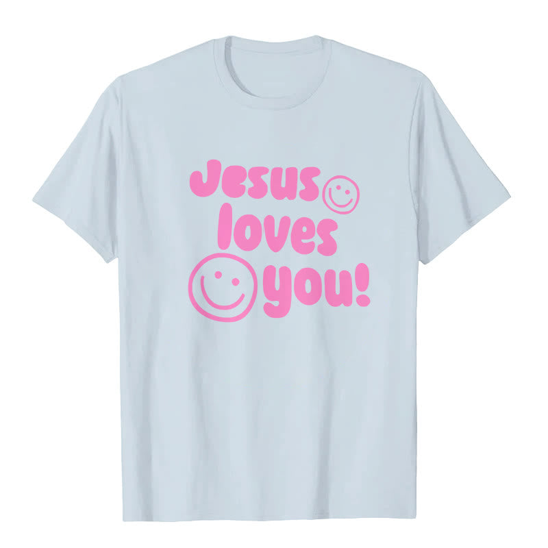 Maglietta Christianartworkshop Jesus Loves You - Blu - 2XL - image 3