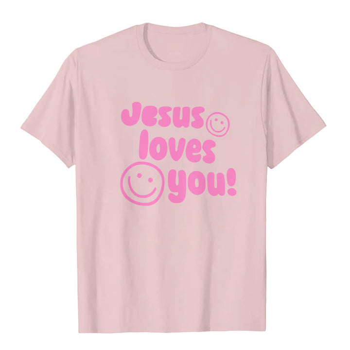 Maglietta Christianartworkshop Jesus Loves You - Rosa - 2XL - image 4
