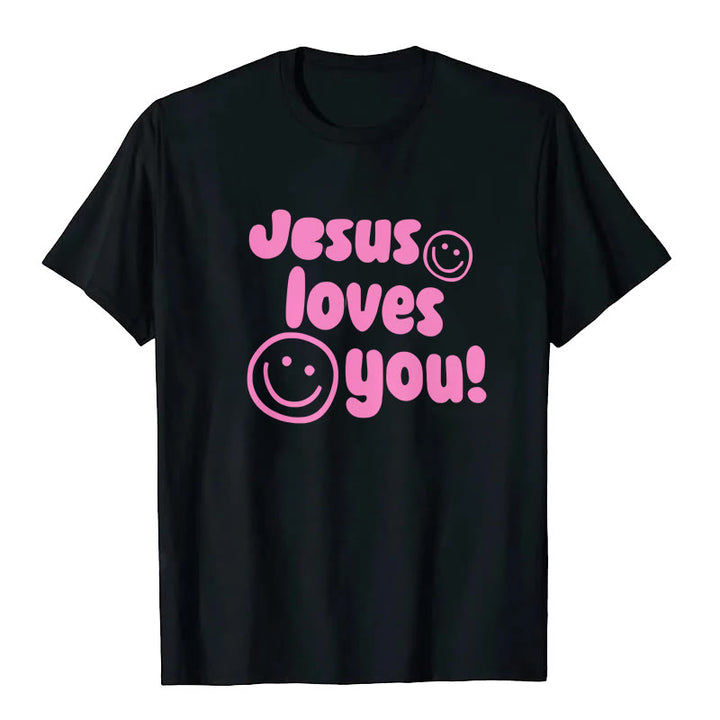 Maglietta Christianartworkshop Jesus Loves You - Nero - 2XL - image 1