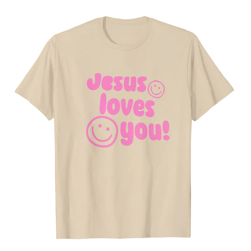 Maglietta Christianartworkshop Jesus Loves You - Beige - 2XL - image 2