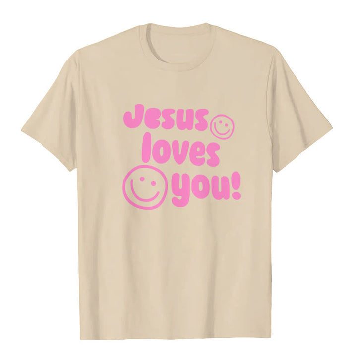 Maglietta Christianartworkshop Jesus Loves You - Beige - 2XL - image 2
