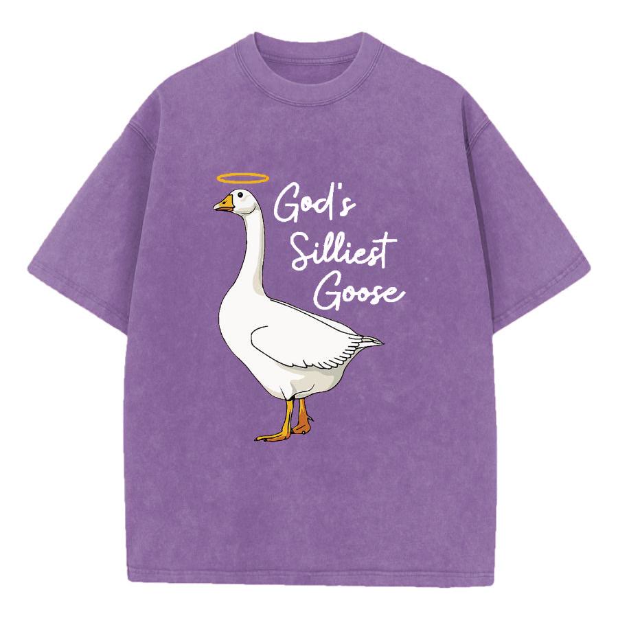 Christianartworkshop Maglietta lavata con motivo "Goose" più sciocco di Dio - Viola - 5XL - image 10