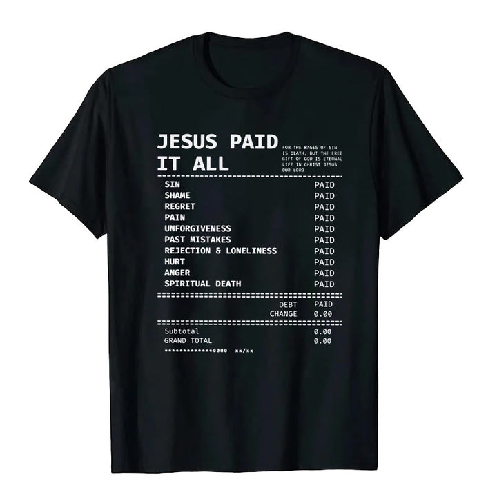 Christianartworkshop Maglietta Jesus Paid It All - Nero - 2XL - image 2