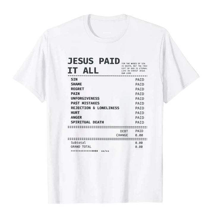 Christianartworkshop Maglietta Jesus Paid It All - Bianco - 2XL - image 0