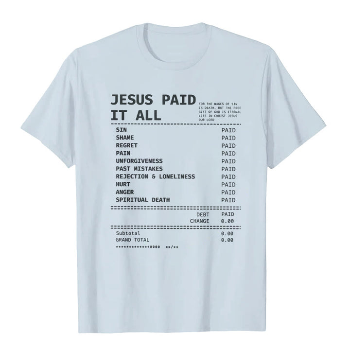 Christianartworkshop Maglietta Jesus Paid It All - Blu - 2XL - image 5
