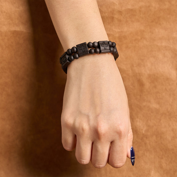 Christianartworkshop Braccialetto in legno con croce a 3 colori: simbolo di devozione e bellezza - image 4