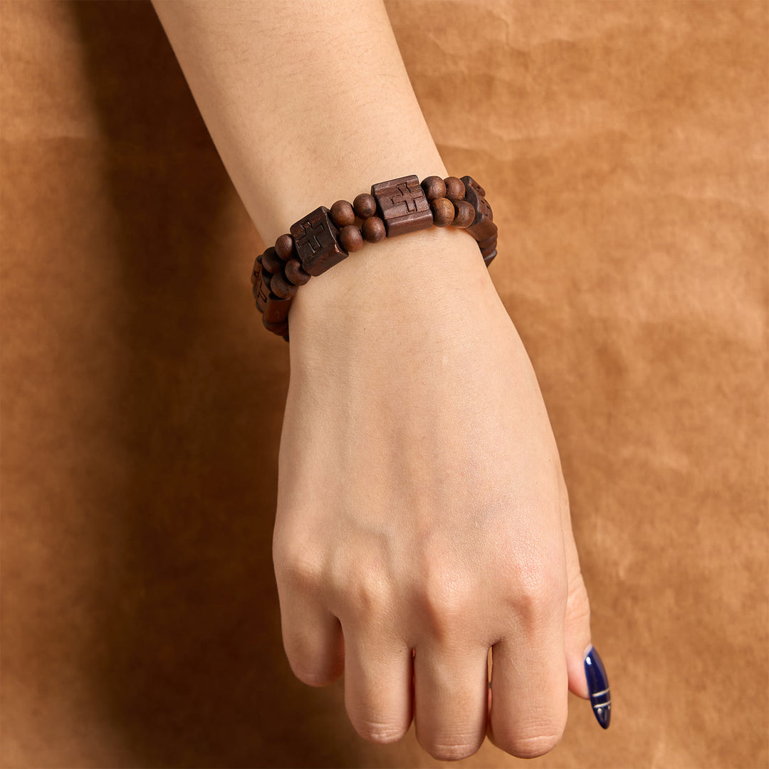 Christianartworkshop Braccialetto in legno con croce a 3 colori: simbolo di devozione e bellezza - image 7