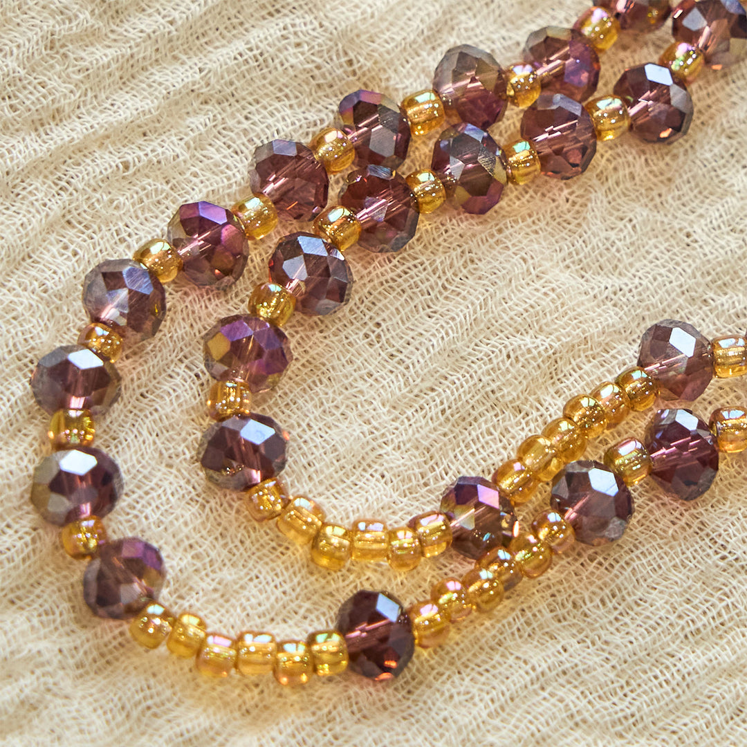 Christianartworkshop Crocifisso fatto a mano in cristallo viola e vetro Rosario della Madonna con perline della Divina Grazia - image 5