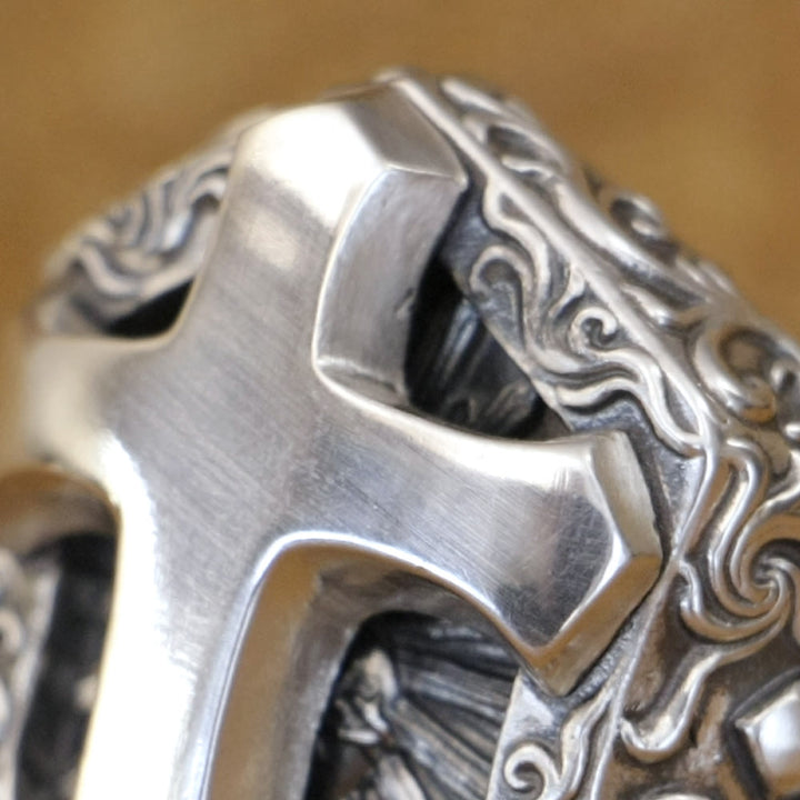 Christianartworkshop Anello con croce divina in argento sterling 925 - Simbolo di connessione spirituale - image 5