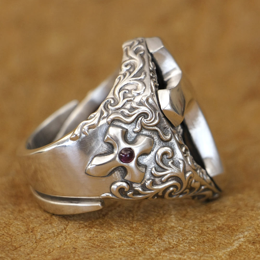 Christianartworkshop Anello con croce divina in argento sterling 925 - Simbolo di connessione spirituale - image 4