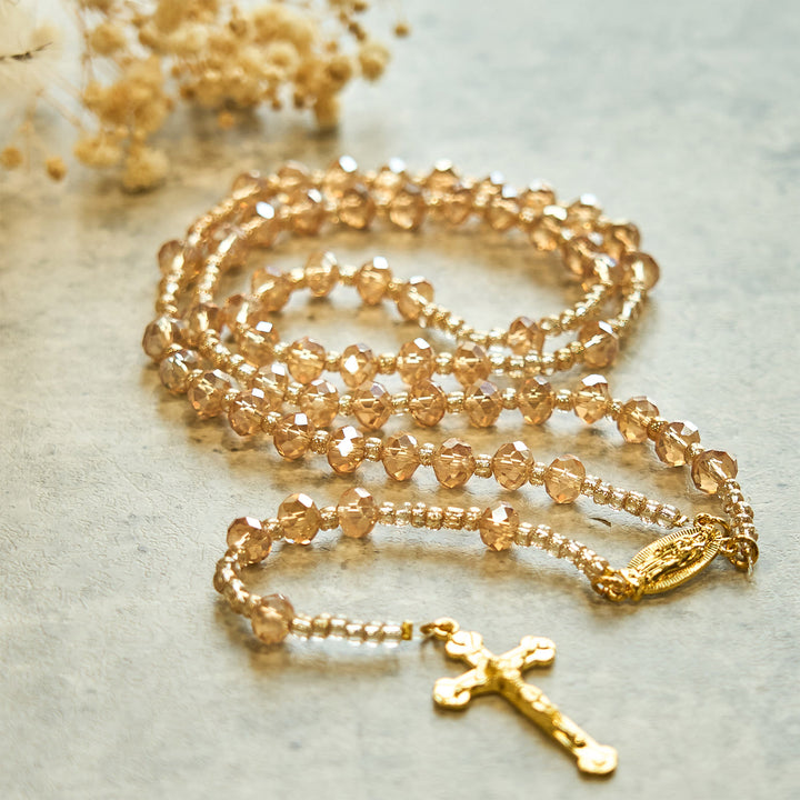 Christianartworkshop Champagne Crystal Rosario della Madonna di Guadalupe: una scintilla divina - image 7