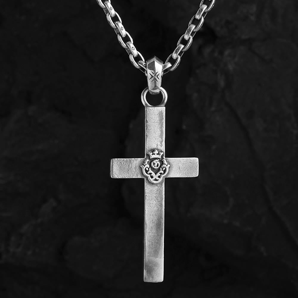 Collana con croce classica e minimalista in argento sterling 925 Christianartworkshop : un simbolo di fede sottile e sacro - image 1