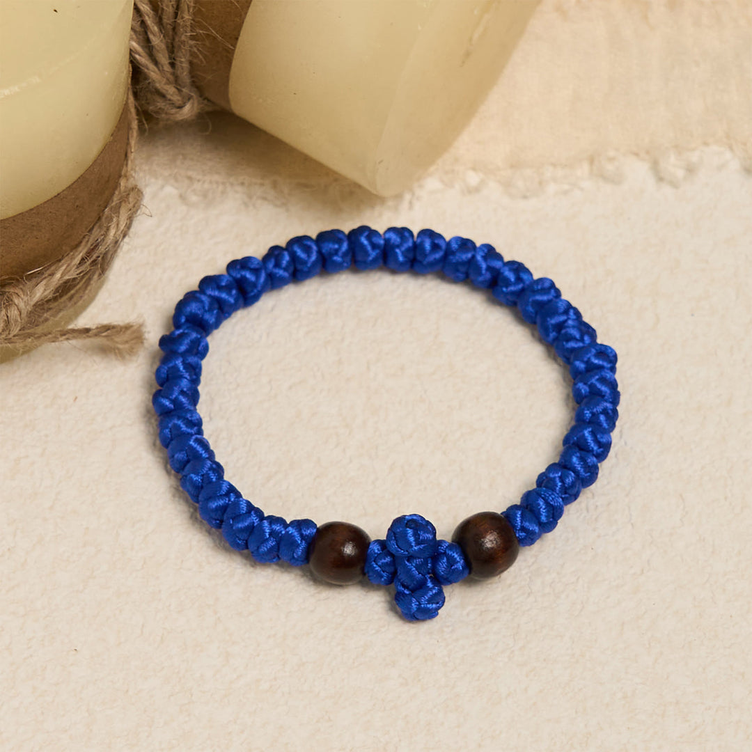Christianartworkshop Bracciale con nodo a croce blu e nera: un segno di fede - image 2