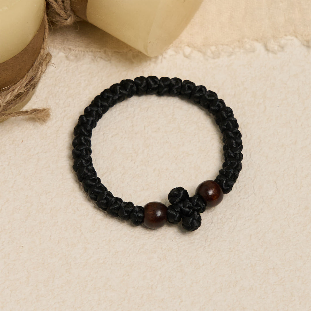 Christianartworkshop Bracciale con nodo a croce blu e nera: un segno di fede - image 3