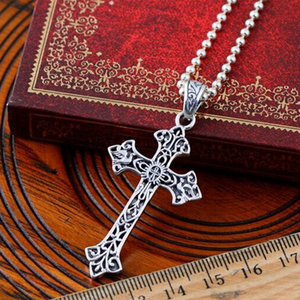 Collana con croce in argento sterling 925, stile vintage e minimalista, Christianartworkshop : simbolo distintivo di fede - image 1