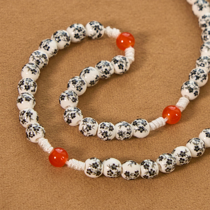 Christianartworkshop Medaglia miracolosa e crocifisso di perle di ceramica a forma di fiore da 8 mm Rosario fatto a mano - Rosario di protezione divina - image 5