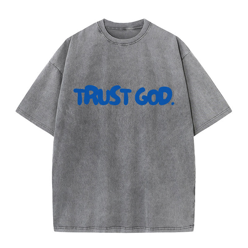 Christianartworkshop Trust In God T-shirt unisex lavata - Grigio - 5XL - image 5