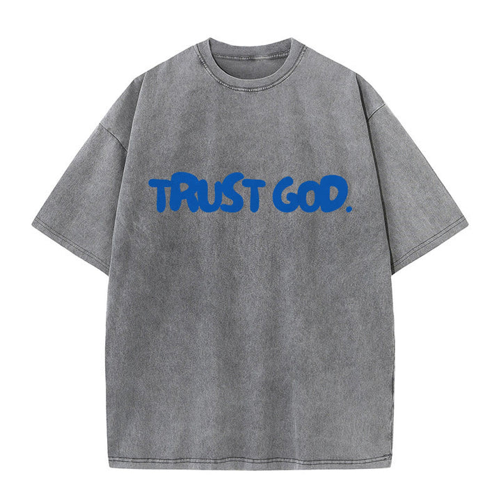 Christianartworkshop Trust In God T-shirt unisex lavata - Grigio - 5XL - image 5