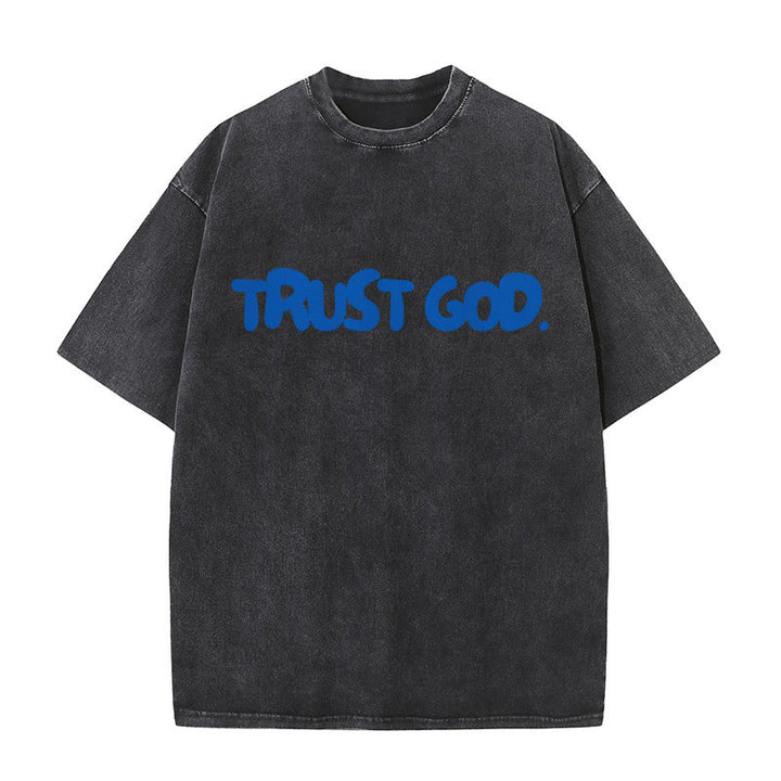 Christianartworkshop Trust In God T-shirt unisex lavata - Nero - 5XL - image 0
