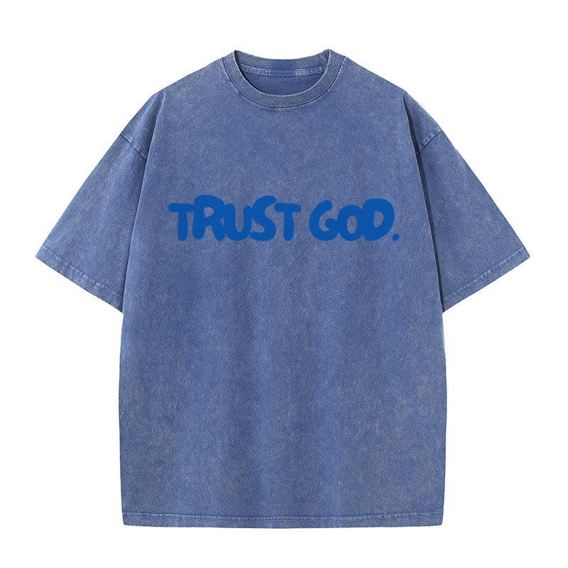 Christianartworkshop Trust In God T-shirt unisex lavata - Blu - 5XL - image 10