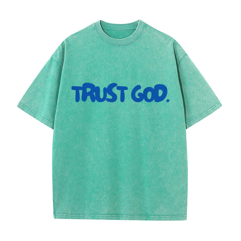 Christianartworkshop Trust In God T-shirt unisex lavata - Verde - 5XL - image 6