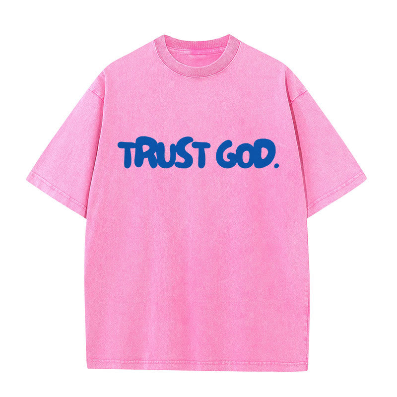 Christianartworkshop Trust In God T-shirt unisex lavata - Rosa - 5XL - image 8