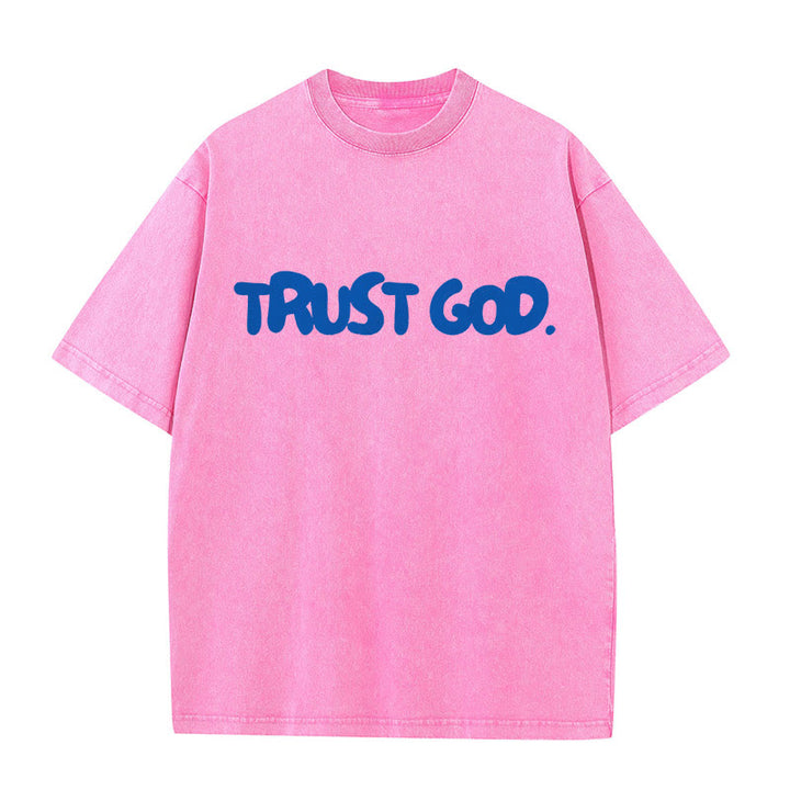 Christianartworkshop Trust In God T-shirt unisex lavata - Rosa - 5XL - image 8
