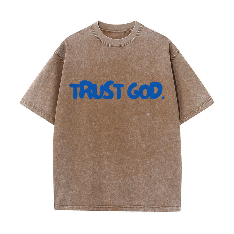 Christianartworkshop Trust In God T-shirt unisex lavata - Caffè - 5XL - image 11