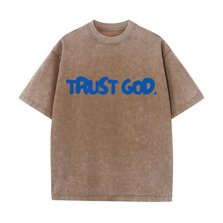 Christianartworkshop Trust In God T-shirt unisex lavata - Caffè - 5XL - image 11