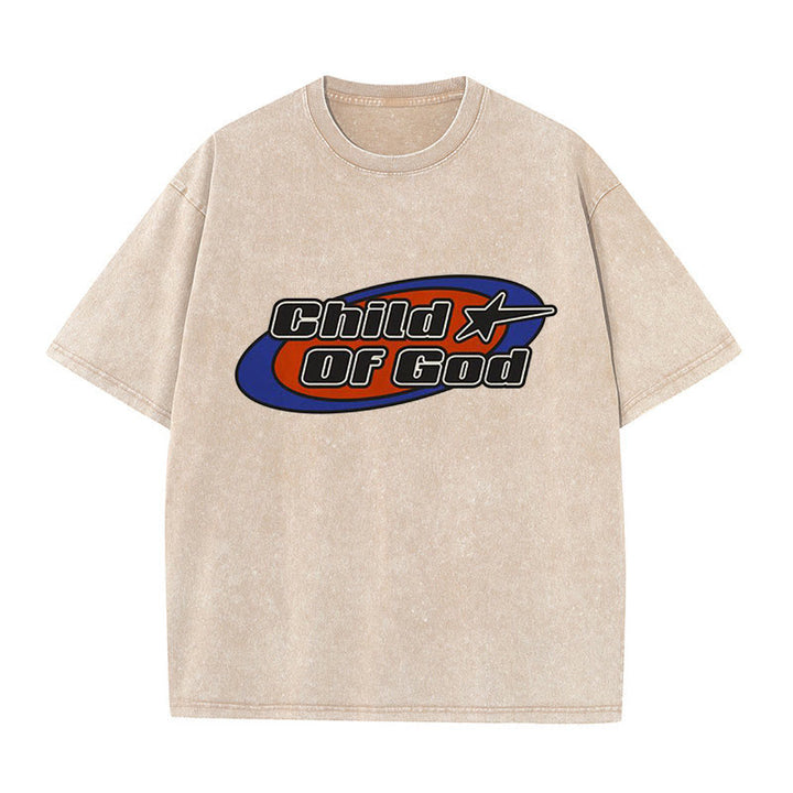 Christianartworkshop Maglietta unisex lavata con grafica Bambino di Dio - Albicocca - 5XL - image 0